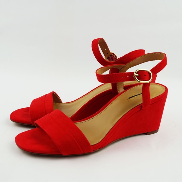 New J.Crew Size 7 Wedge Sandals in Belvedere Red $138 BZ217 - Picture 3 of 5